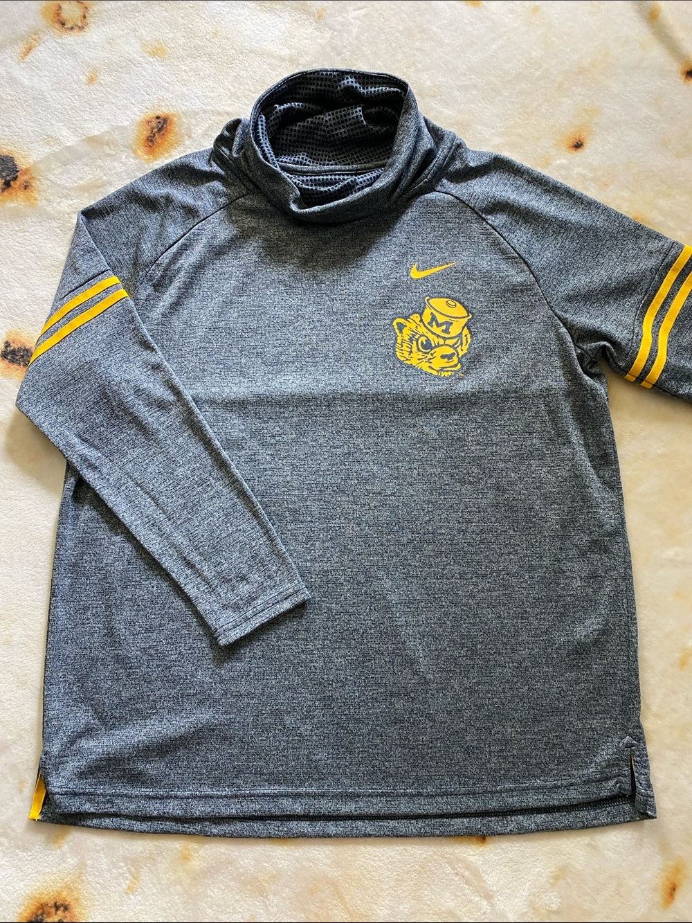 🏈 Nike Michigan Wolverines Gray Cowl Neck Pullover Sweatshirt, Women’s XL